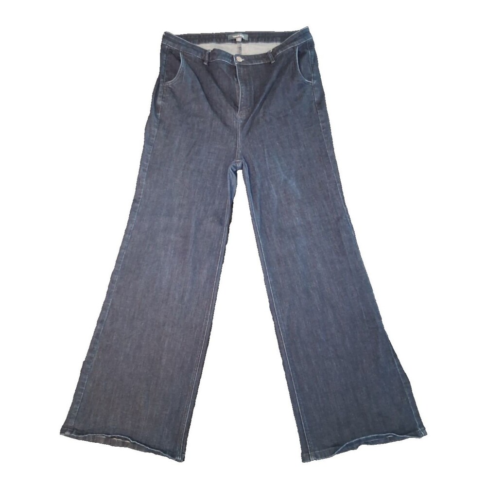 ModCloth The Grier Ultra High-Rise Wide Leg Flare Jeans Size 16 90s Retro Vtg